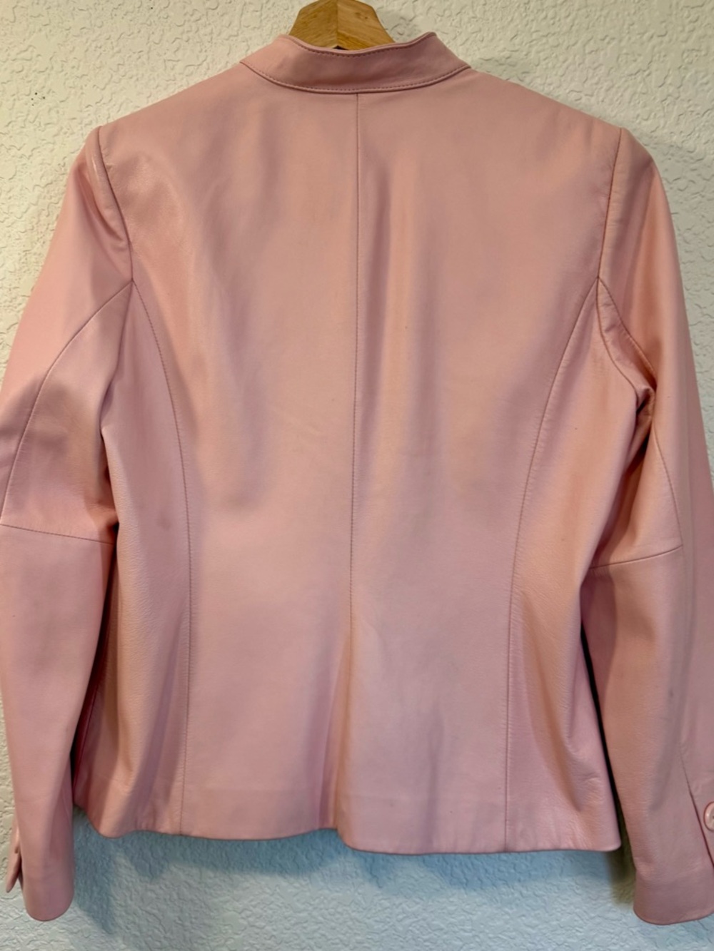 Caslon Genuine Soft Leather Jacket | Blush Pink | Luxe Spring Blazer | M - Picture 6 of 13